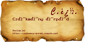 Czékmány Árpád névjegykártya