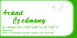 arpad czekmany business card